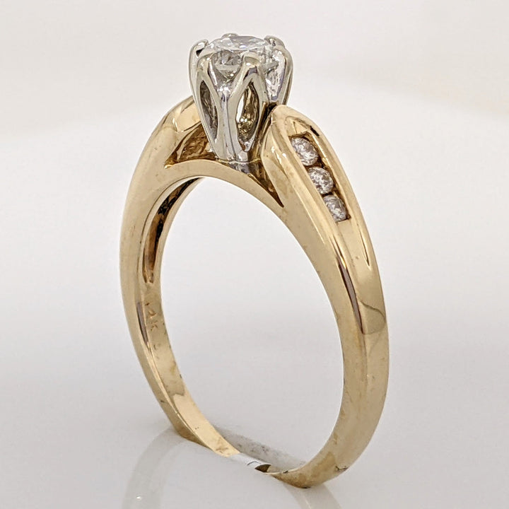14K .46 CARAT TOTAL WEIGHT SI1 G DIAMOND ROUND (7) ESTATE RING 3.9 GRAMS