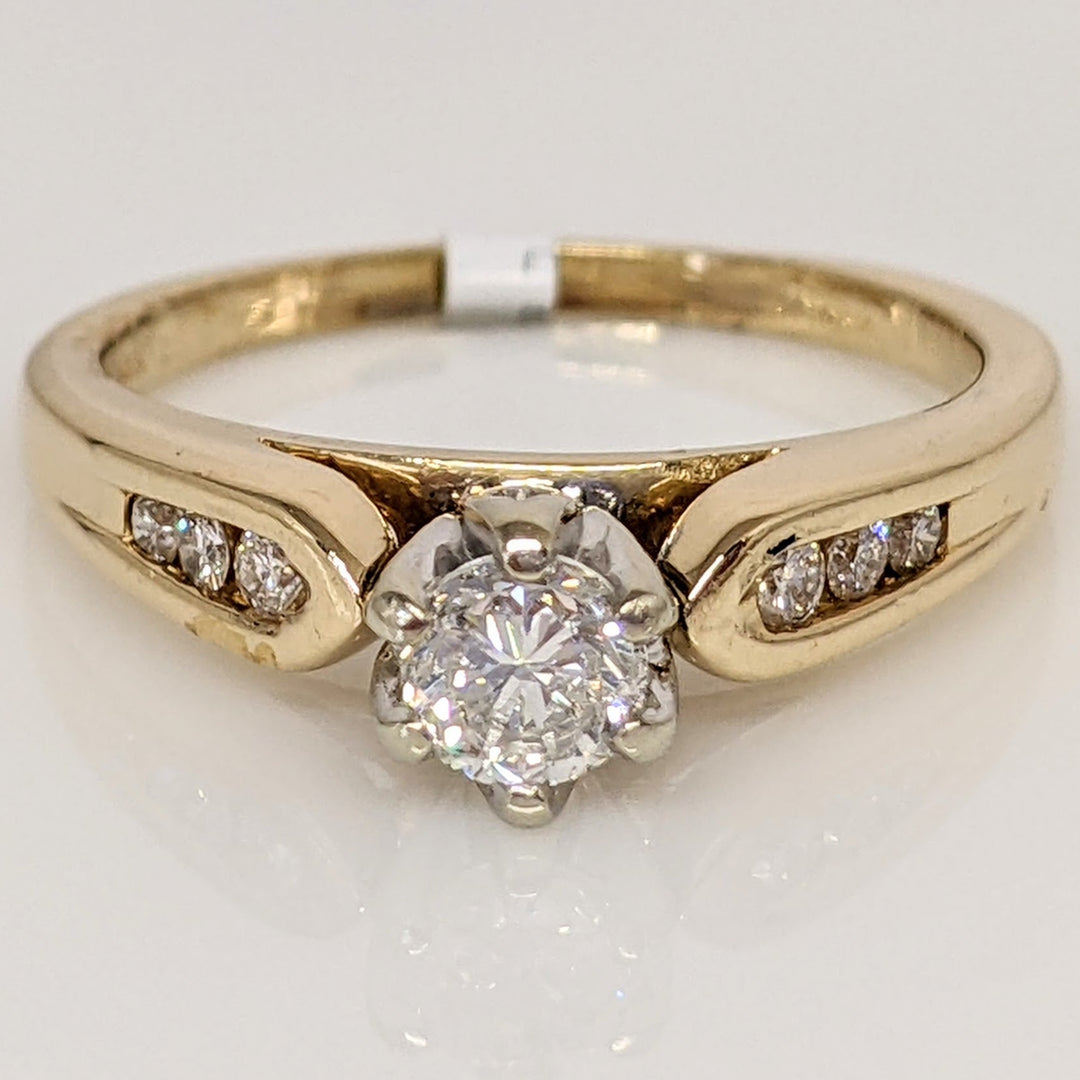 14K .46 CARAT TOTAL WEIGHT SI1 G DIAMOND ROUND (7) ESTATE RING 3.9 GRAMS