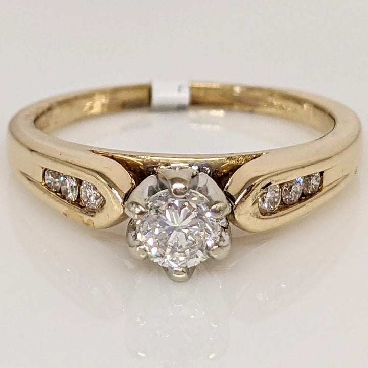 14K .46 CARAT TOTAL WEIGHT SI1 G DIAMOND ROUND (7) ESTATE RING 3.9 GRAMS