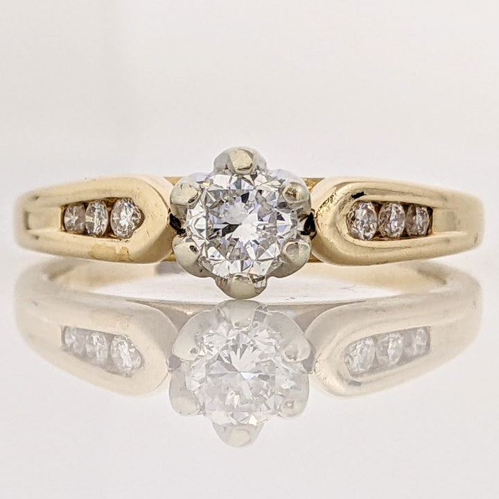 14K .46 CARAT TOTAL WEIGHT SI1 G DIAMOND ROUND (7) ESTATE RING 3.9 GRAMS