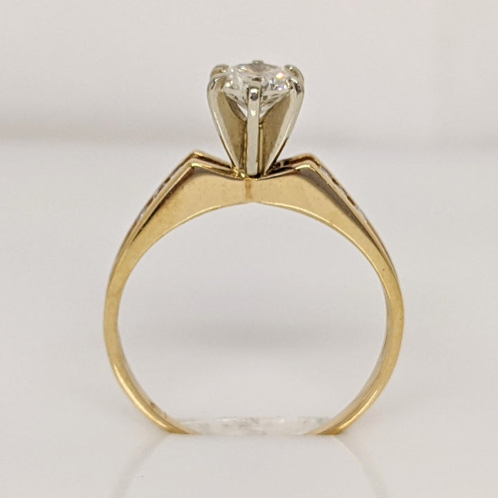 14K .55 CARAT TOTAL I1 G DIAMOND ROUND (7) ESTATE RING 2.2 GRAMS