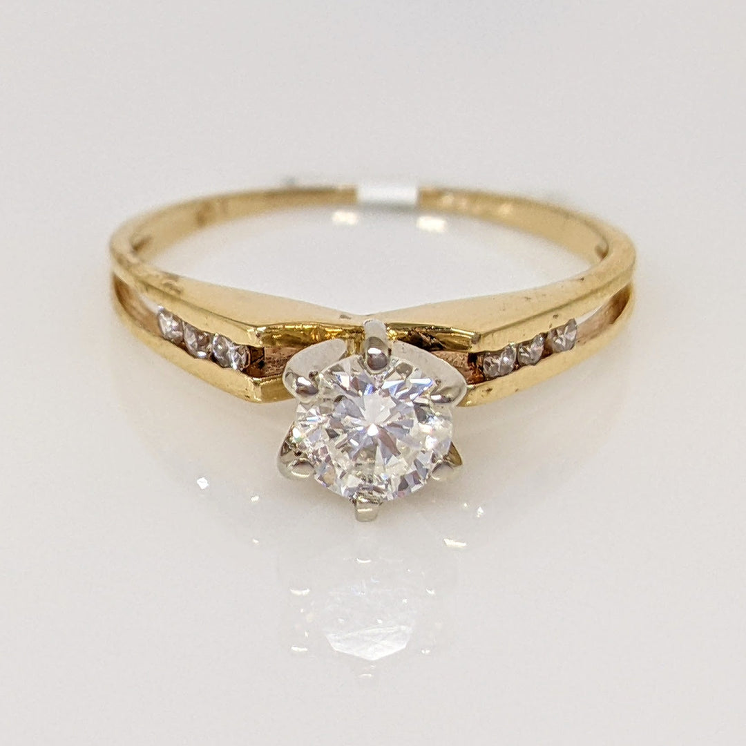 14K .55 CARAT TOTAL I1 G DIAMOND ROUND (7) ESTATE RING 2.2 GRAMS