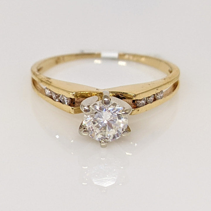 14K .55 CARAT TOTAL I1 G DIAMOND ROUND (7) ESTATE RING 2.2 GRAMS