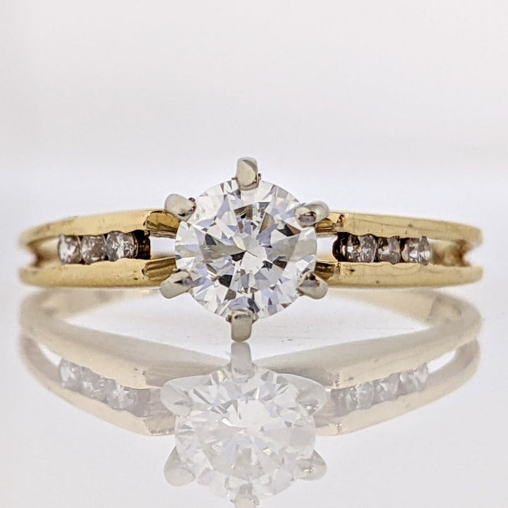 14K .55 CARAT TOTAL I1 G DIAMOND ROUND (7) ESTATE RING 2.2 GRAMS