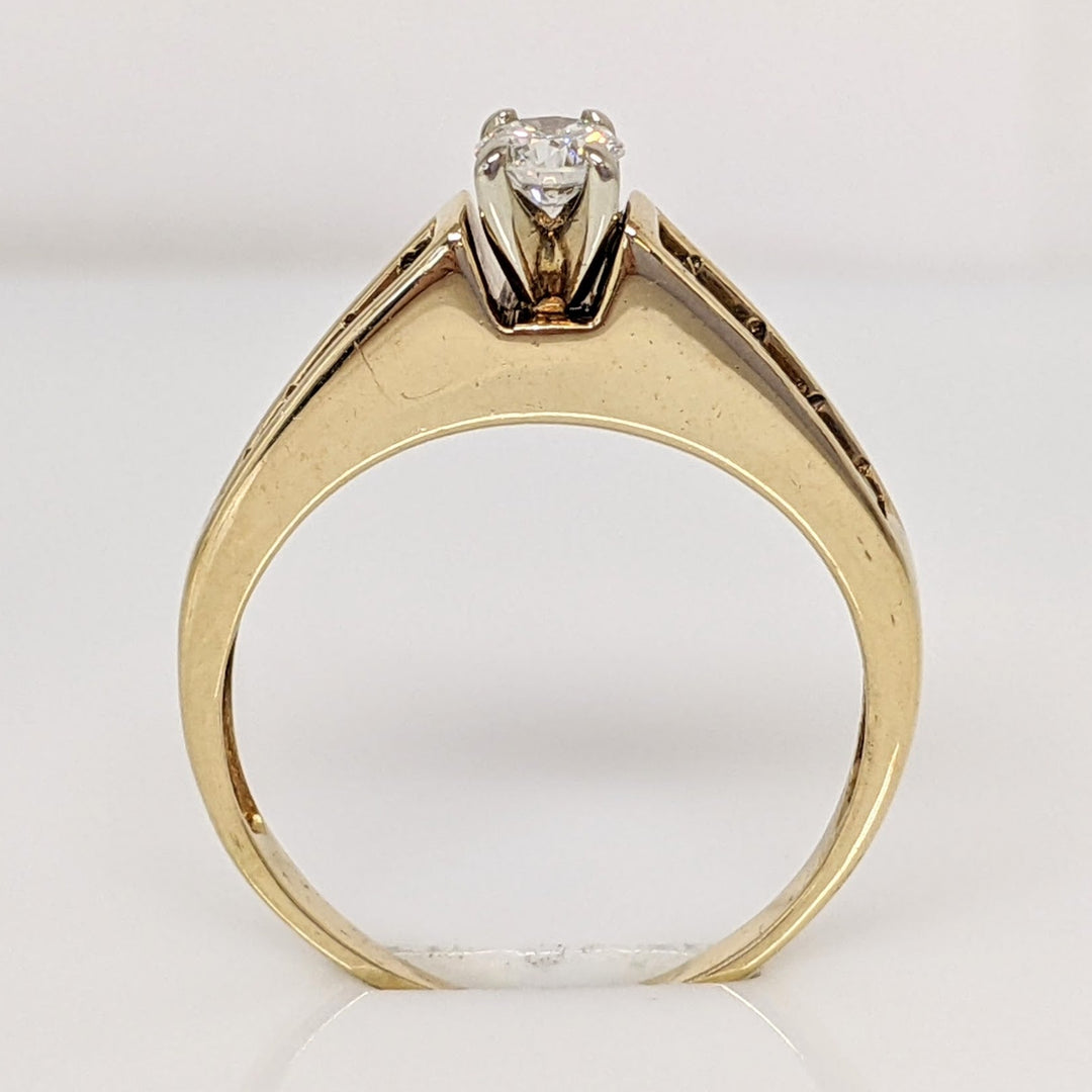 14K .50 CARAT TOTAL WEIGHT SI2 I DIAMOND ROUND (9) RAISED SHANK ESTATE RING