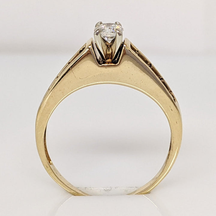 14K .50 CARAT TOTAL WEIGHT SI2 I DIAMOND ROUND (9) RAISED SHANK ESTATE RING