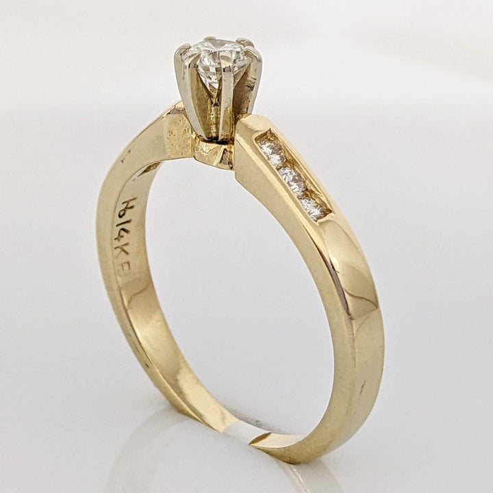 14K .43 CARAT TOTAL WEIGHT SI2 H DIAMOND ROUND (7) ESTATE RING 3.1 GRAMS