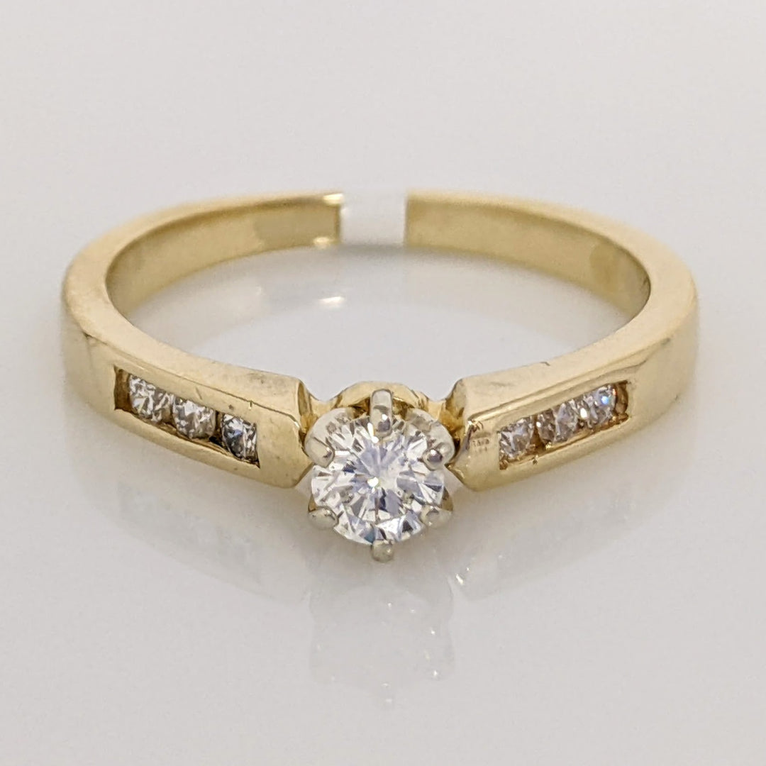14K .43 CARAT TOTAL WEIGHT SI2 H DIAMOND ROUND (7) ESTATE RING 3.1 GRAMS
