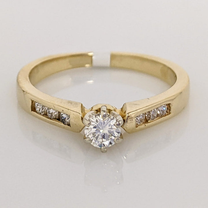 14K .43 CARAT TOTAL WEIGHT SI2 H DIAMOND ROUND (7) ESTATE RING 3.1 GRAMS
