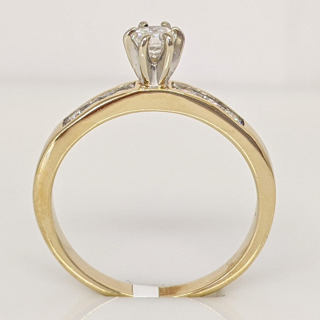 14K .41 CARAT TOTAL WEIGHT SI1 F DIAMOND ROUND (7) ESTATE RING 3.3 GRAMS