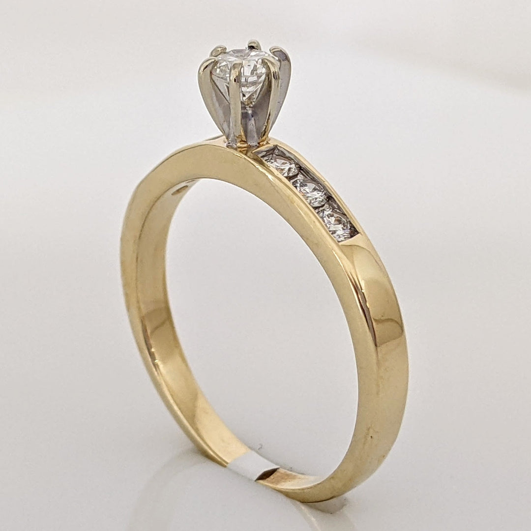 14K .41 CARAT TOTAL WEIGHT SI1 F DIAMOND ROUND (7) ESTATE RING 3.3 GRAMS