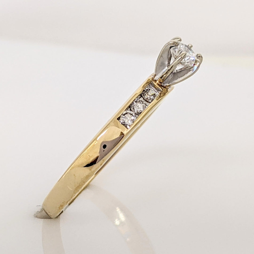 14K .41 CARAT TOTAL WEIGHT SI1 F DIAMOND ROUND (7) ESTATE RING 3.3 GRAMS