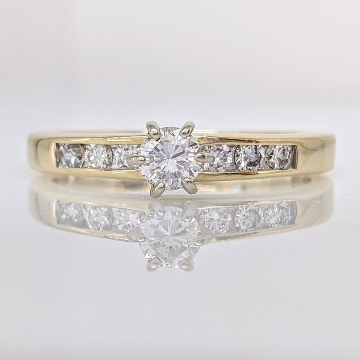 14K .41 CARAT TOTAL WEIGHT SI1 F DIAMOND ROUND (7) ESTATE RING 3.3 GRAMS