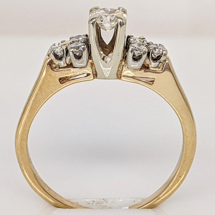 14K .36 CARAT TOTAL WEIGHT I1 H DIAMOND ROUND (7) ESTATE RING 2.6 GRAMS