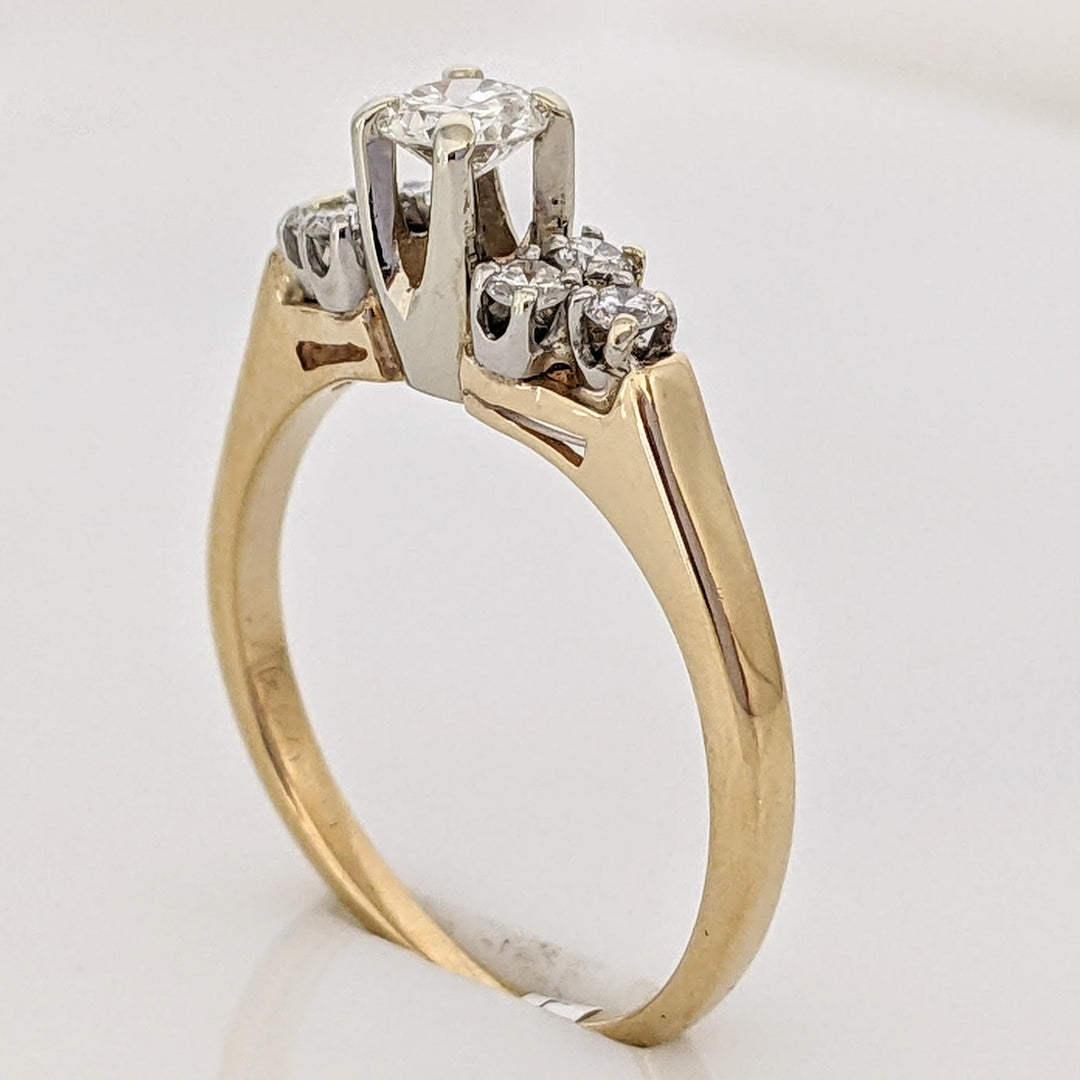 14K .36 CARAT TOTAL WEIGHT I1 H DIAMOND ROUND (7) ESTATE RING 2.6 GRAMS