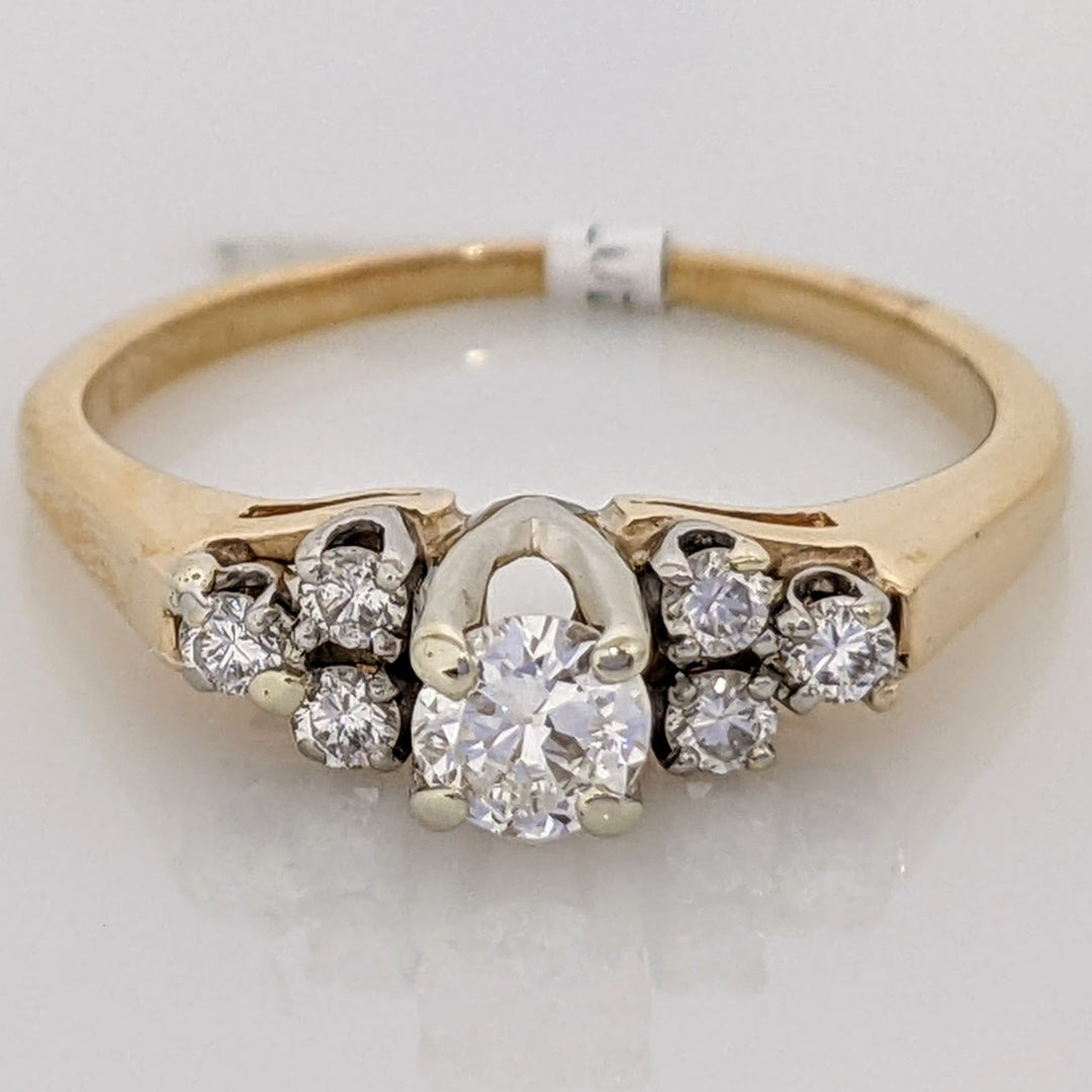 14K .36 CARAT TOTAL WEIGHT I1 H DIAMOND ROUND (7) ESTATE RING 2.6 GRAMS