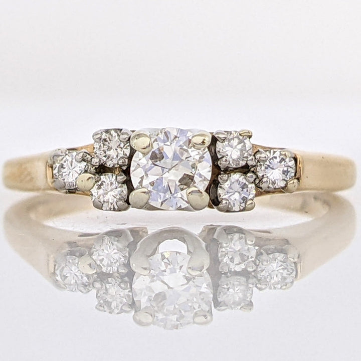 14K .36 CARAT TOTAL WEIGHT I1 H DIAMOND ROUND (7) ESTATE RING 2.6 GRAMS