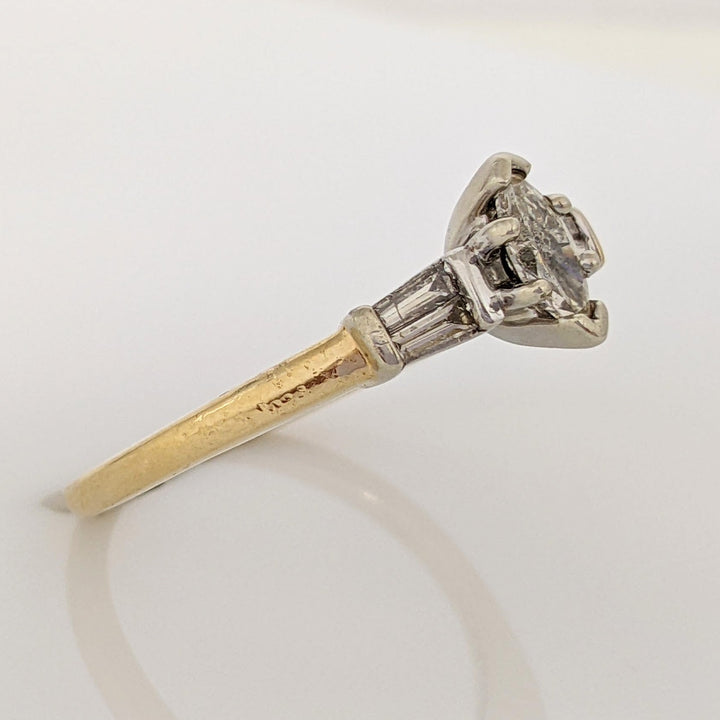 14K .50 CARAT TOTAL WEIGHT SI3 J DIAMOND MARQUISE CUT WITH (4) BAGUETTE CUT ESTATE RING