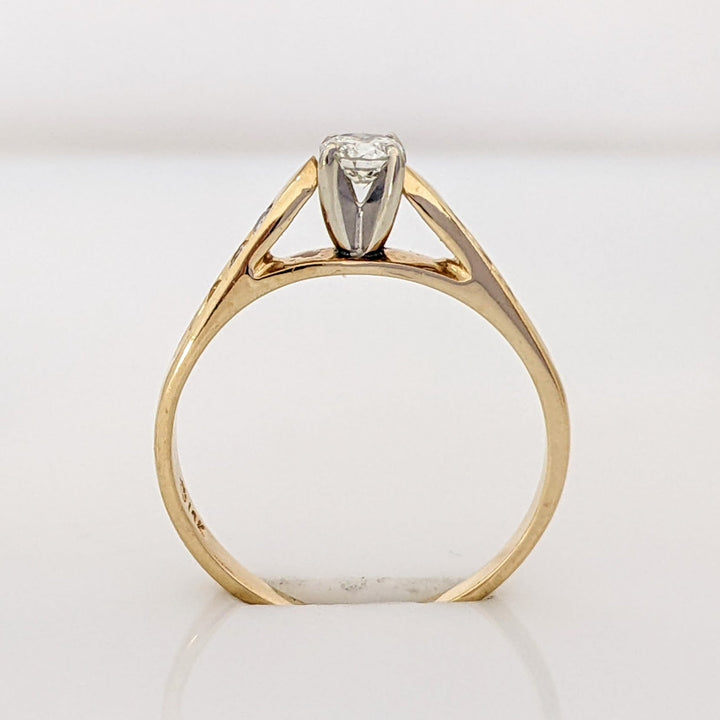 10K .25 CARAT TOTAL WEIGHT I1 J DIAMOND ROUND (7) RAISED SHANK ESTATE RING