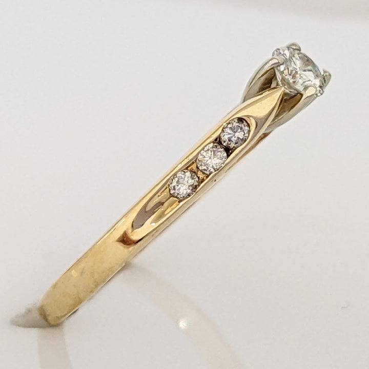 10K .25 CARAT TOTAL WEIGHT I1 J DIAMOND ROUND (7) RAISED SHANK ESTATE RING