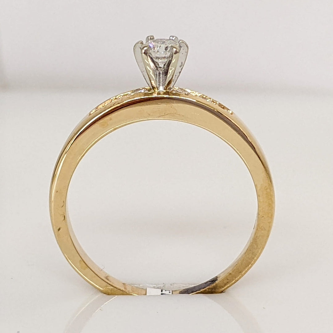 14K .27 CARAT TOTAL WEIGHT SI2 I DIAMOND ROUND (7) ESTATE RING 3.0 GRAMS