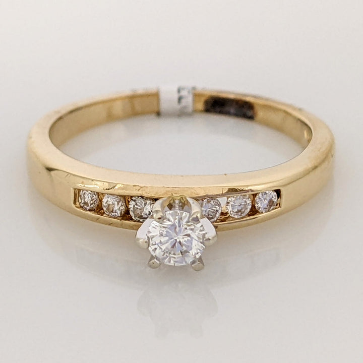 14K .27 CARAT TOTAL WEIGHT SI2 I DIAMOND ROUND (7) ESTATE RING 3.0 GRAMS