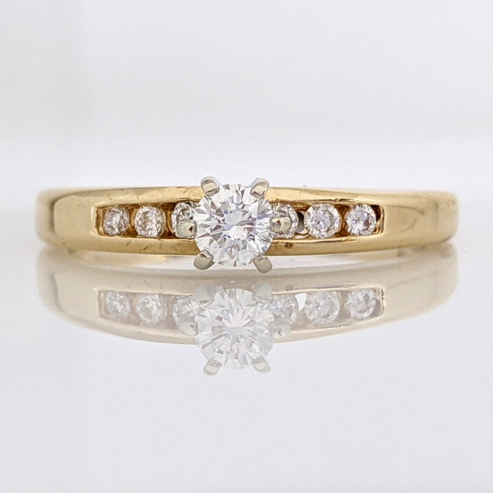 14K .27 CARAT TOTAL WEIGHT SI2 I DIAMOND ROUND (7) ESTATE RING 3.0 GRAMS