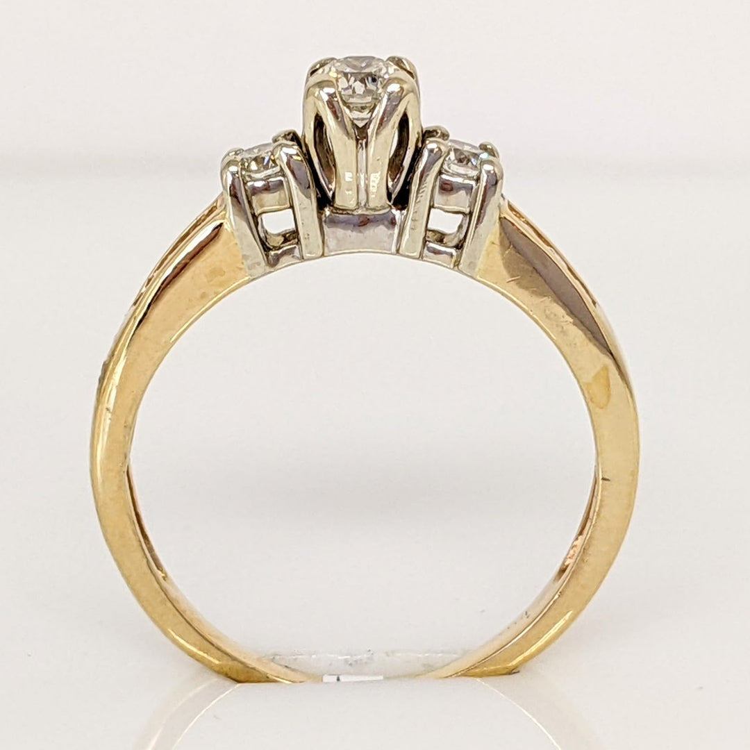 14K .37 CARAT TOTAL WEIGHT I1 J DIAMOND ROUND (9) TRINITY ESTATE RING 2.8 GRAMS