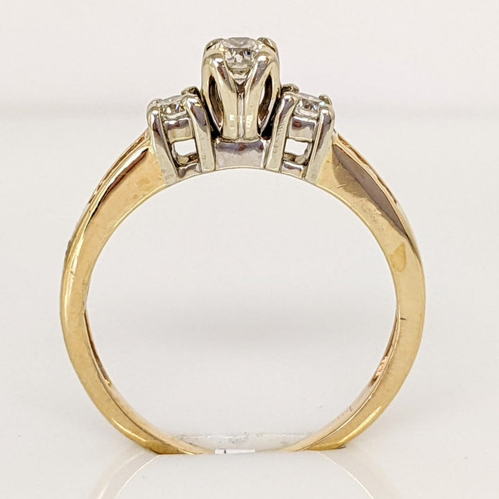 14K .37 CARAT TOTAL WEIGHT I1 J DIAMOND ROUND (9) TRINITY ESTATE RING 2.8 GRAMS