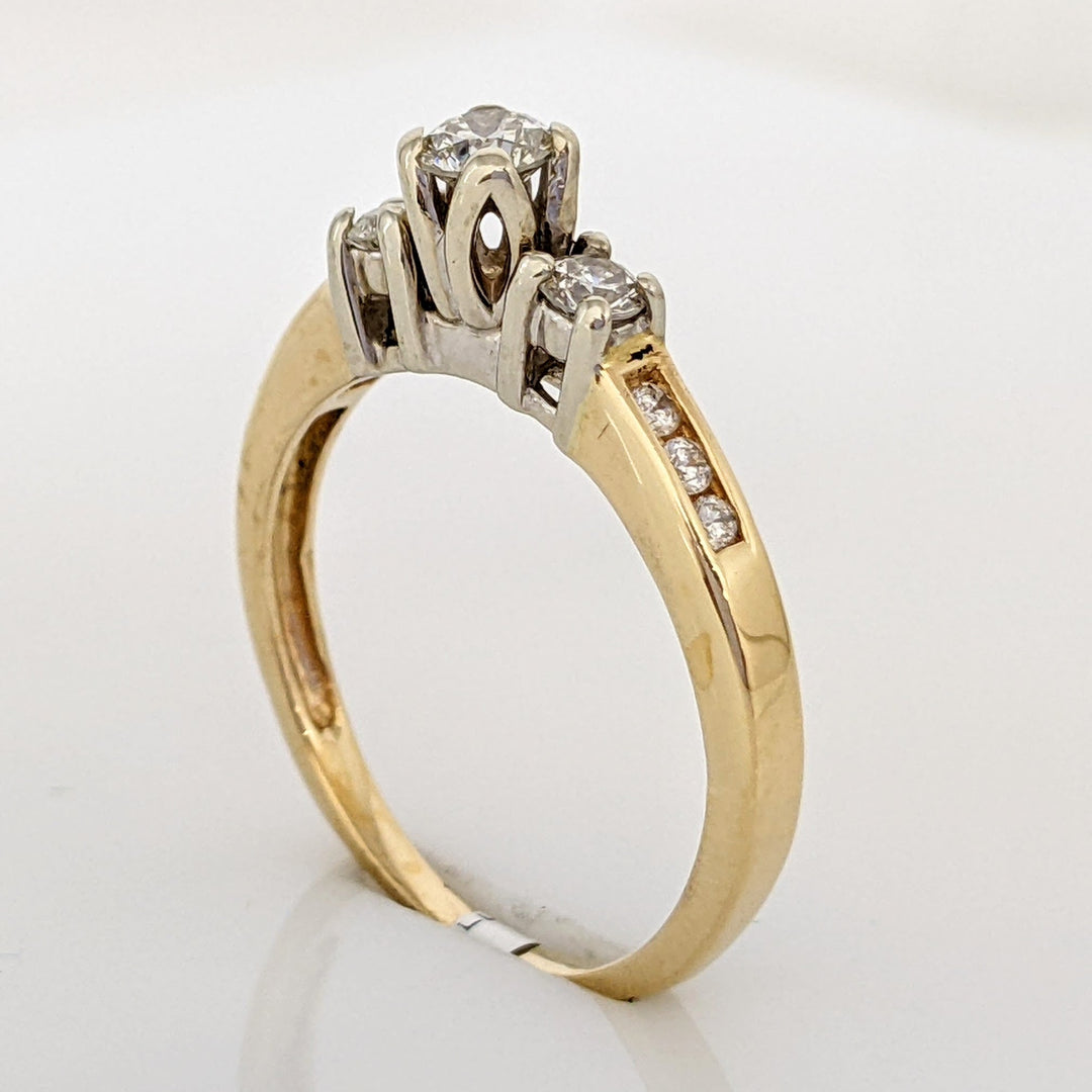 14K .37 CARAT TOTAL WEIGHT I1 J DIAMOND ROUND (9) TRINITY ESTATE RING 2.8 GRAMS