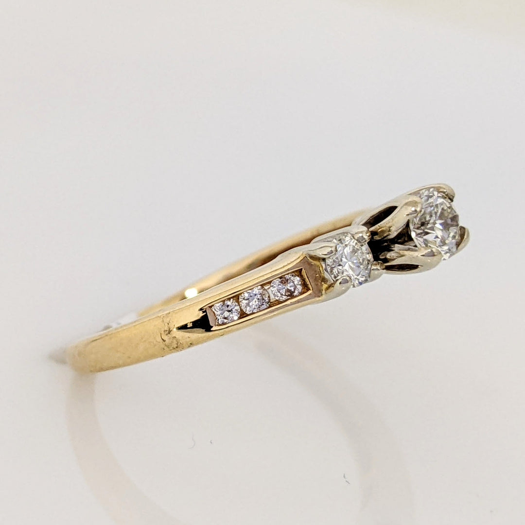 14K .37 CARAT TOTAL WEIGHT I1 J DIAMOND ROUND (9) TRINITY ESTATE RING 2.8 GRAMS