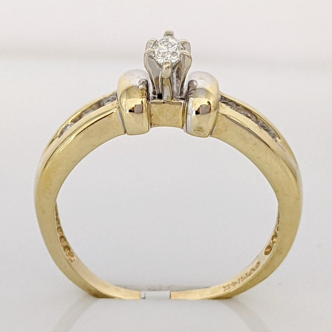 14K .24 CARAT TOTAL WEIGHT I1 I DIAMOND MARQUISE CUT WITH (6) ROUND ESTATE RING 3.7 GRAMS