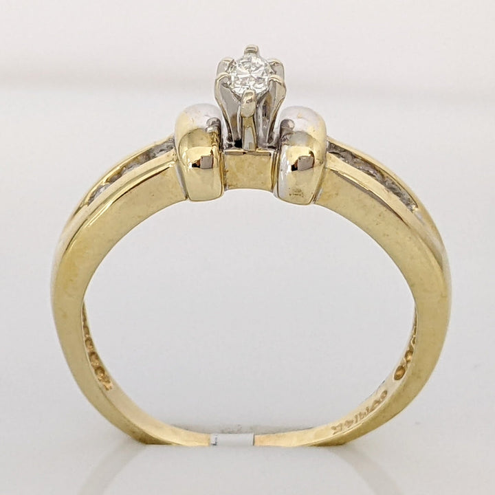 14K .24 CARAT TOTAL WEIGHT I1 I DIAMOND MARQUISE CUT WITH (6) ROUND ESTATE RING 3.7 GRAMS