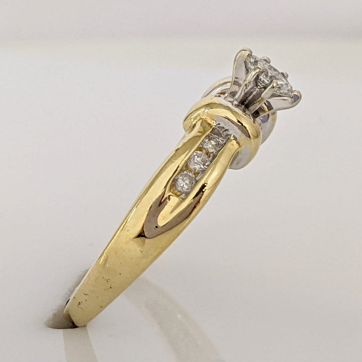 14K .24 CARAT TOTAL WEIGHT I1 I DIAMOND MARQUISE CUT WITH (6) ROUND ESTATE RING 3.7 GRAMS