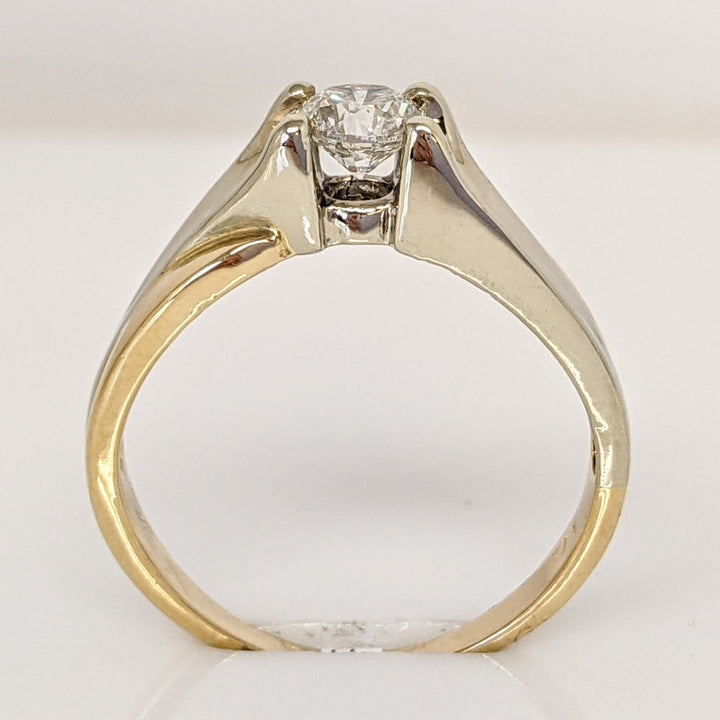 14K TWO-TONE .44 CARAT TOTAL I1 H DIAMOND ROUND ESTATE RING 3.5 GRAMS