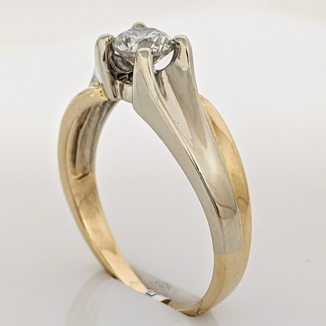 14K TWO-TONE .44 CARAT TOTAL I1 H DIAMOND ROUND ESTATE RING 3.5 GRAMS