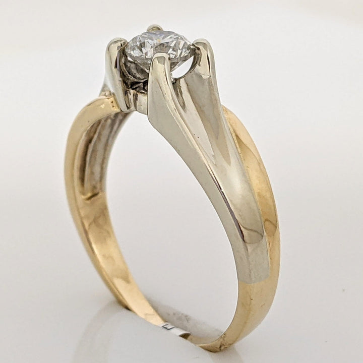 14K TWO-TONE .44 CARAT TOTAL I1 H DIAMOND ROUND ESTATE RING 3.5 GRAMS
