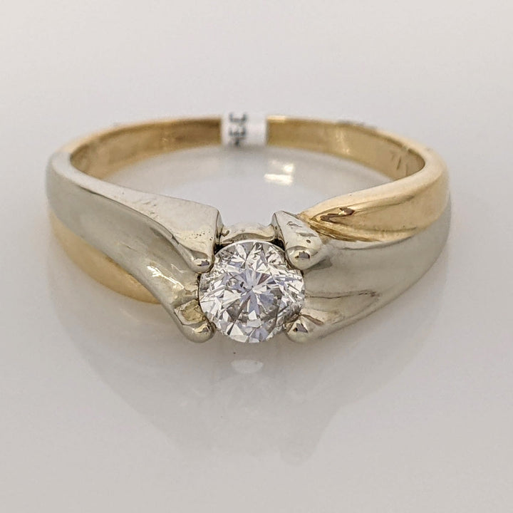 14K TWO-TONE .44 CARAT TOTAL I1 H DIAMOND ROUND ESTATE RING 3.5 GRAMS