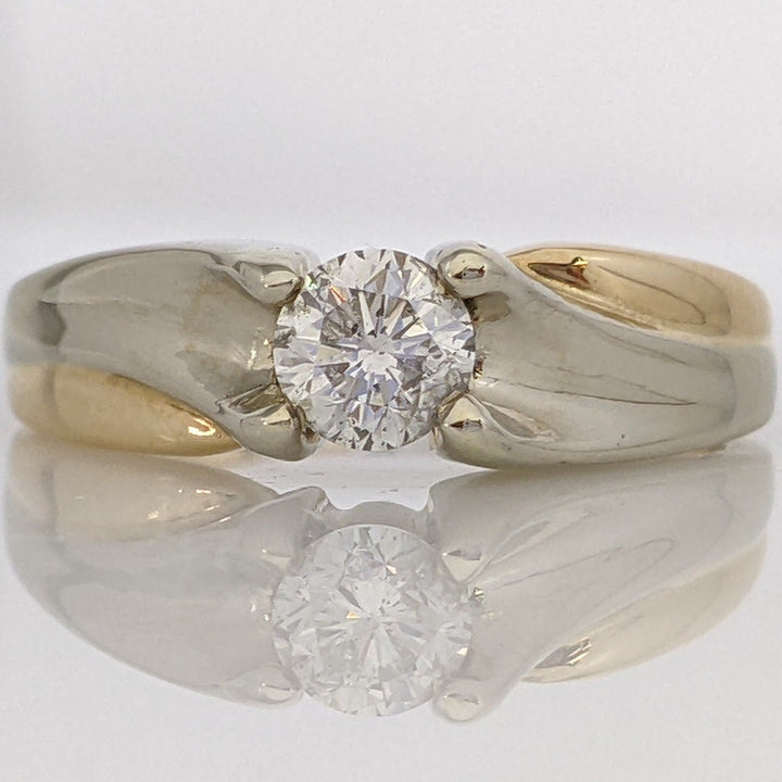 14K TWO-TONE .44 CARAT TOTAL I1 H DIAMOND ROUND ESTATE RING 3.5 GRAMS