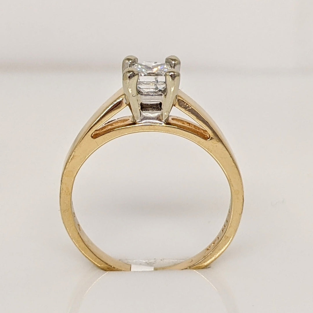 14K .54 CARAT TOTAL I1 E DIAMOND PRINCESS CUT SOLITAIRE ESTATE RING 2.7 GRAMS