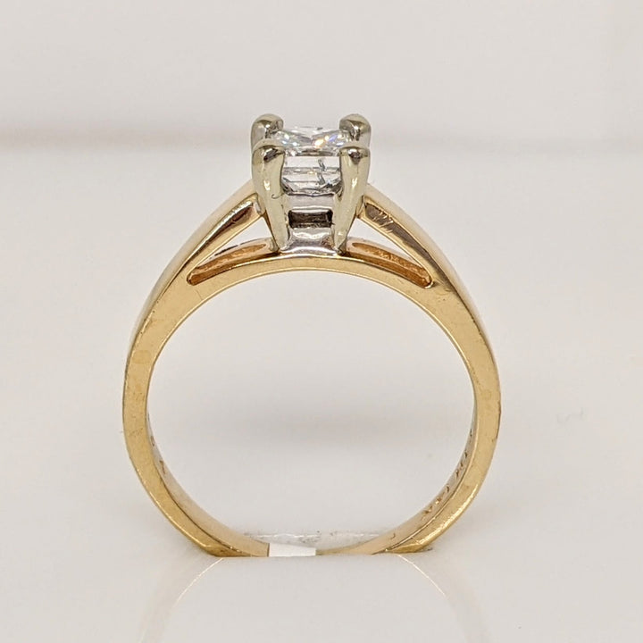 14K .54 CARAT TOTAL I1 E DIAMOND PRINCESS CUT SOLITAIRE ESTATE RING 2.7 GRAMS
