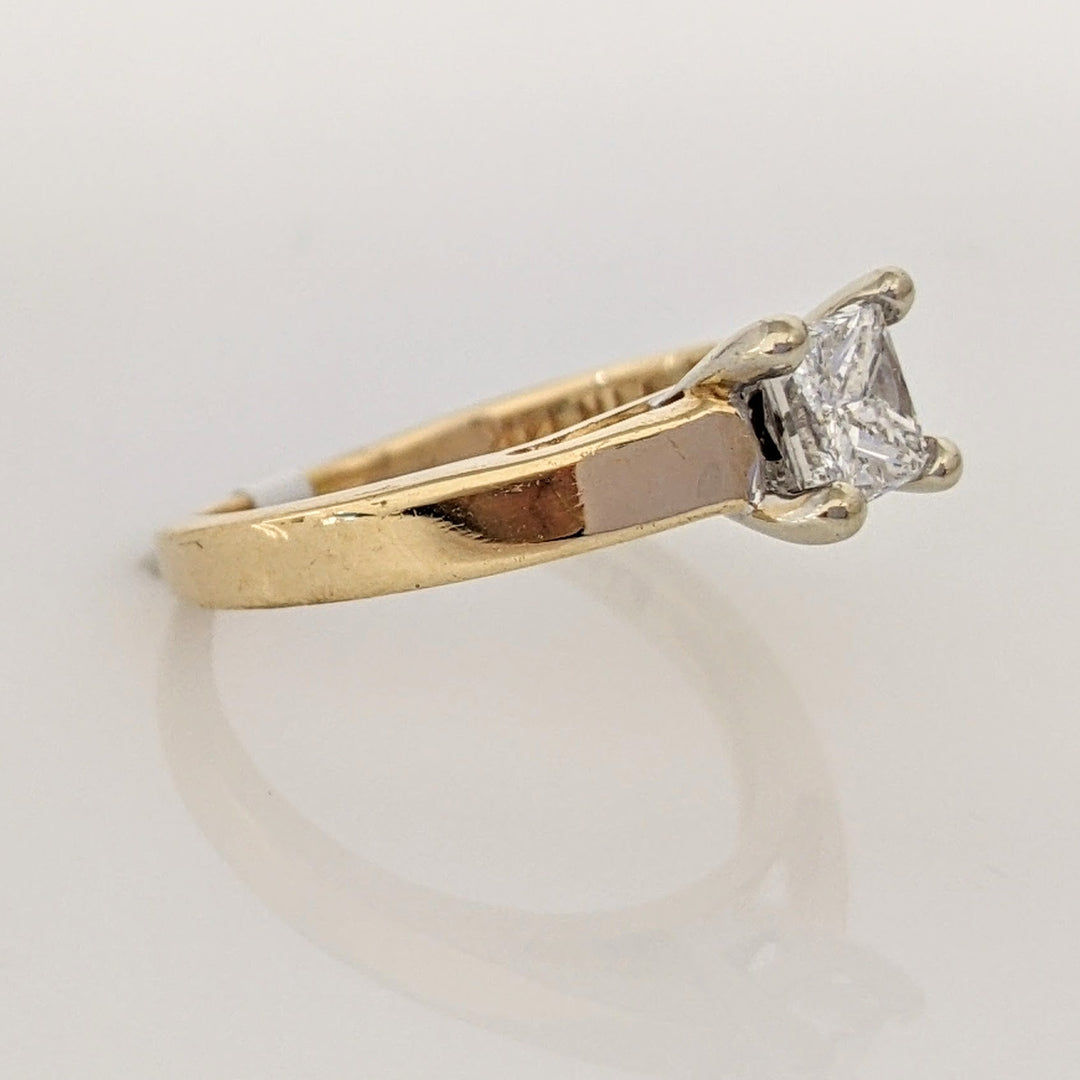 14K .54 CARAT TOTAL I1 E DIAMOND PRINCESS CUT SOLITAIRE ESTATE RING 2.7 GRAMS