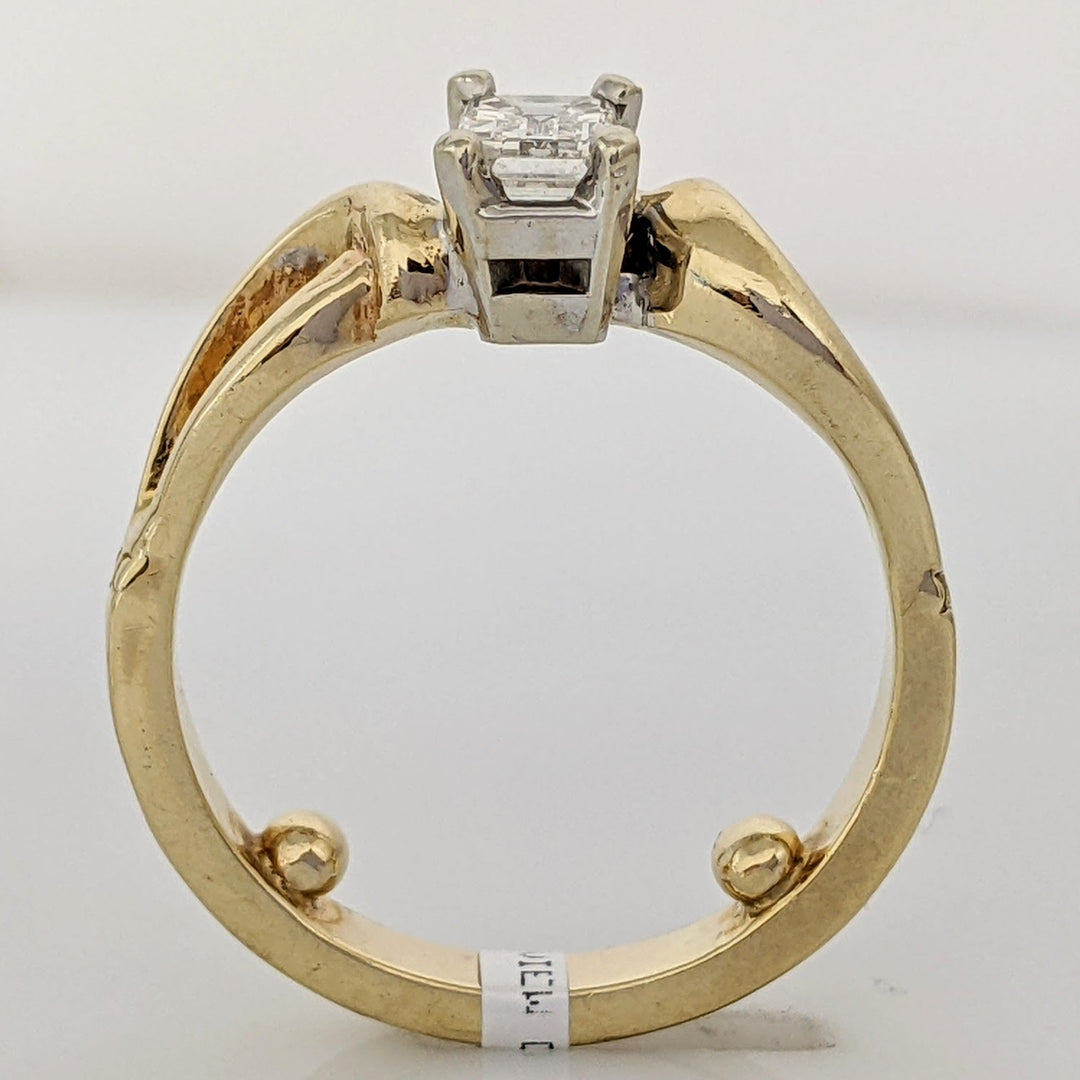 14K .50 CARAT TOTAL VS2 I DIAMOND EMERALD CUT SOLITAIRE ESTATE RING 5.3 GRAMS