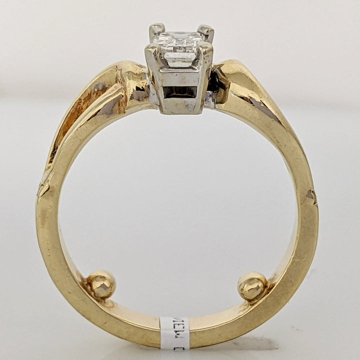 14K .50 CARAT TOTAL VS2 I DIAMOND EMERALD CUT SOLITAIRE ESTATE RING 5.3 GRAMS