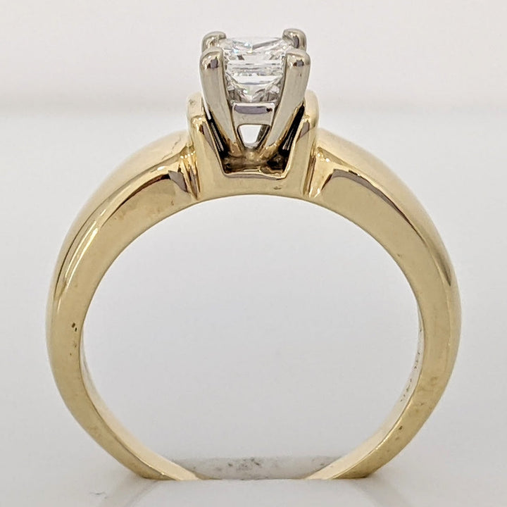 14K .36 CARAT TOTAL VS2 F DIAMOND PRINCESS CUT SOLITAIRE ESTATE RING 4.1 GRAMS