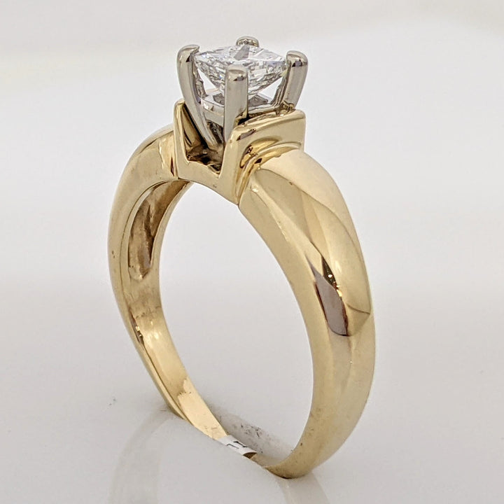 14K .36 CARAT TOTAL VS2 F DIAMOND PRINCESS CUT SOLITAIRE ESTATE RING 4.1 GRAMS