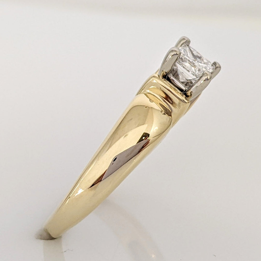 14K .36 CARAT TOTAL VS2 F DIAMOND PRINCESS CUT SOLITAIRE ESTATE RING 4.1 GRAMS