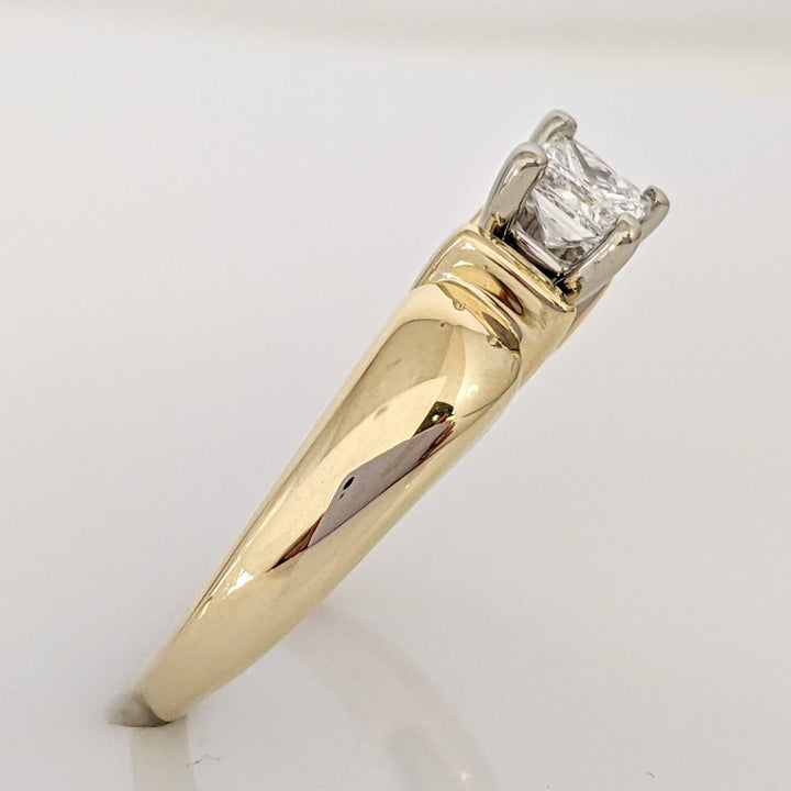 14K .36 CARAT TOTAL VS2 F DIAMOND PRINCESS CUT SOLITAIRE ESTATE RING 4.1 GRAMS