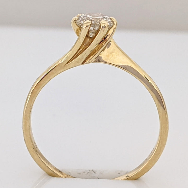 14K .45 CARAT TOTAL SI2 I DIAMOND ROUND SWIRL TOP SOLITAIRE ESTATE RING