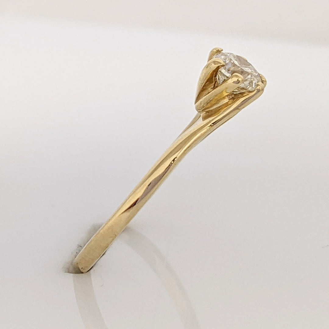 14K .45 CARAT TOTAL SI2 I DIAMOND ROUND SWIRL TOP SOLITAIRE ESTATE RING